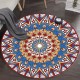 Cross-border ethnic-style round carpet mat, mandala print, non-slip mat for hanging basket, crystal velvet for one-piece dropshipping.