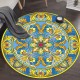 Cross-border ethnic-style round carpet mat, mandala print, non-slip mat for hanging basket, crystal velvet for one-piece dropshipping.