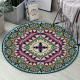 Cross-border ethnic-style round carpet mat, mandala print, non-slip mat for hanging basket, crystal velvet for one-piece dropshipping.