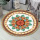 Cross-border ethnic-style round carpet mat, mandala print, non-slip mat for hanging basket, crystal velvet for one-piece dropshipping.