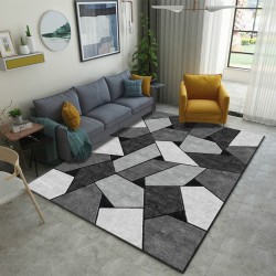 NEXTECHBIZ New autumn/winter geometric living room coffee table rug, bedroom bedside wall-to-wall carpet 3D printed rectangular bathroom doormat