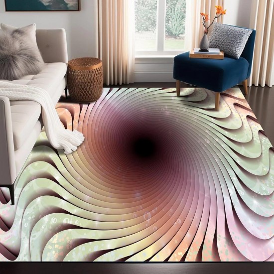Creative 3D Living Room Carpet, Non-Slip, Wear-Resistant, Easy-Care, Coffee Table Mat, Bedroom Decorative Bedside Blanket