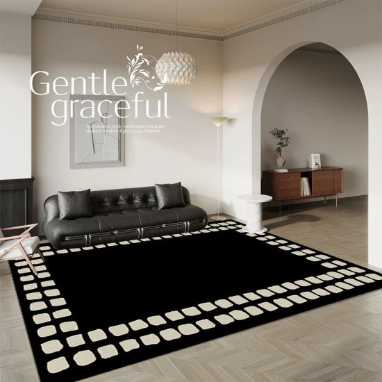 French carpets, living room coffee table and bedroom bedside black and white sofa rugs, premium luxury, stain-resistant, fragrant floor mats, in stock French carpets, living room coffee table and bedroom bedside black and white sofa rugs, premium luxury, stain-resistant, fragrant floor mats, in stock
