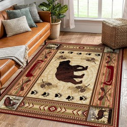 NEXTECHBIZ Cross-border American living room rugs, Amazon's hot-selling foldable living room rugs, American ethnic-style floor mats.