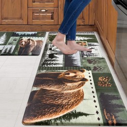 NEXTECHBIZ Cross-border American country-style long kitchen mats, absorbent, non-slip and wear-resistant, easy-care, two-piece set available for shipping