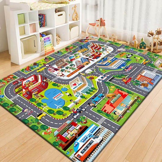 Creative cartoon educational, stain-resistant, and easy-care children's room carpet, car play mat, soundproof and cooling mat (shipping available)
