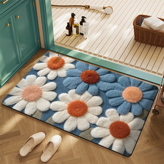 American floral crystal velvet floor mats for home entryways, stain-resistant, wear-resistant, and easy-care bathroom mats. American floral crystal velvet floor mats for home entryways, stain-resistant, wear-resistant, and easy-care bathroom mats.