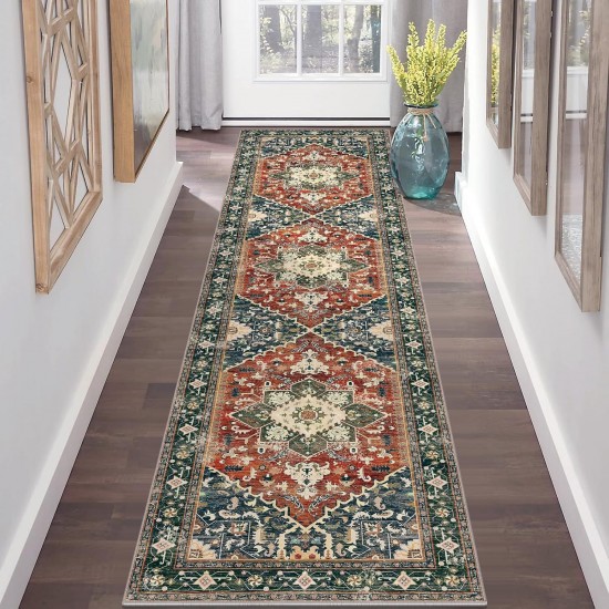 NEXTECHBIZ Cross-border TEMU Amazon vintage American hallway carpet, non-slip and stain-resistant, easy-care floor mat for living room and balcony
