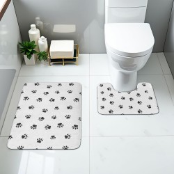 NEXTECHBIZ Cross-border modern minimalist diatom mud floor mat, absorbent and stain-resistant bathroom, U-shaped two-piece toilet mat set available for delivery.