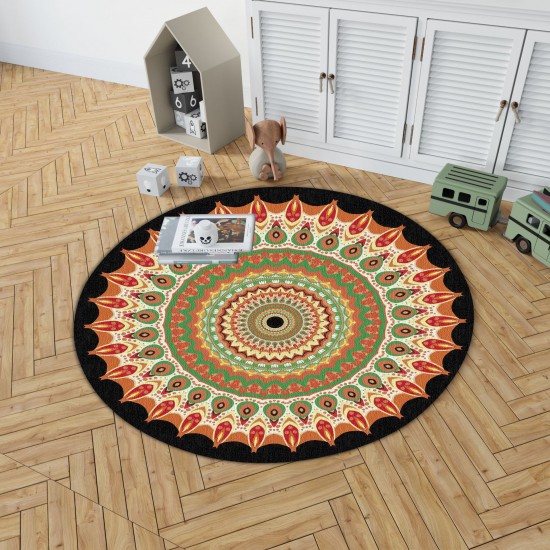 TEMU cross-border round Persian crystal velvet carpet for home decoration, hanging basket chair mat, easy-care bedside rug for the bedroom TEMU cross-border round Persian crystal velvet carpet for home decoration, hanging basket chair mat, easy-care bedside rug for the bedroom