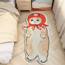 NEXTECHBIZ Cartoon cat-shaped rugs, comfortable, thickened bedside rugs for living rooms and coffee tables, easy-care rugs