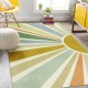 NEXTECHBIZ Simple line faux cashmere sun pattern bedroom decorative carpet, bedside rug, non-slip living room thickened carpet in stock.