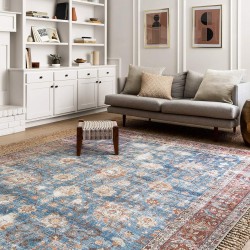 NEXTECHBIZ Cross-border Amazon washable Oriental carpet, soft living room rug, waterproof floral distressed, stain-resistant for indoor use