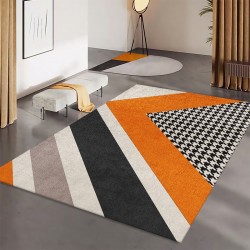 NEXTECHBIZ Cross-border simple geometric crystal velvet carpet for home living room decoration, easy-care wall-to-wall large sofa rug in stock
