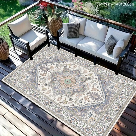 NEXTECHBIZ Cross-border TEMU Persian print carpet, easy-care sofa blanket for the living room, non-slip coffee table mat for the balcony.