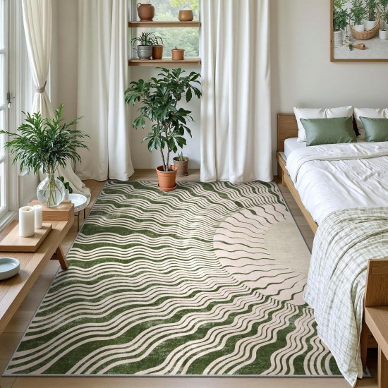 NEXTECHBIZ Simple line faux cashmere sun pattern bedroom decorative carpet, bedside rug, non-slip living room thickened carpet in stock.
