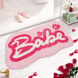 NEXTECHBIZ Cross-border Valentine's Day shaped faux cashmere floor mat, non-slip entrance bathroom doormat, easy-care bathroom doormat.