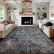 Cross-border retro abstract carpet, wear-resistant and stain-resistant carpet for the living room, bedroom balcony bedside blanket.