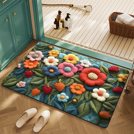 American floral crystal velvet floor mats for home entryways, stain-resistant, wear-resistant, and easy-care bathroom mats. American floral crystal velvet floor mats for home entryways, stain-resistant, wear-resistant, and easy-care bathroom mats.