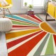 NEXTECHBIZ Simple line faux cashmere sun pattern bedroom decorative carpet, bedside rug, non-slip living room thickened carpet in stock.