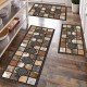 NEXTECHBIZ Cross-border TEMU American Imitation Wood Grain Floor Mat, Oil-Absorbent, Water-Absorbent, Wear-Resistant, Easy-Cleaning Three-Piece Kitchen Mat Set, In Stock