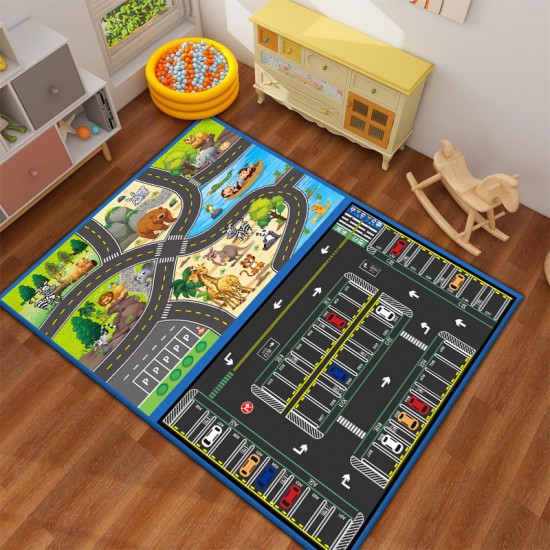 Creative cartoon educational, stain-resistant, and easy-care children's room carpet, car play mat, soundproof and cooling mat (shipping available)