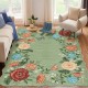 Cross-border Amazon vintage floral decorative rug, easy-care, non-slip sofa rug for large living room areas.