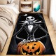 TEMU Cross-border Halloween Horror Skull Carpet, Bedroom Stain-Resistant, Non-Slip, Easy-Care, Bedside Blanket