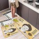 NEXTECHBIZ Temu cross-border Korean won printed striped floor mats for kitchens, non-slip and stain-resistant, easy-care mats with labeling.