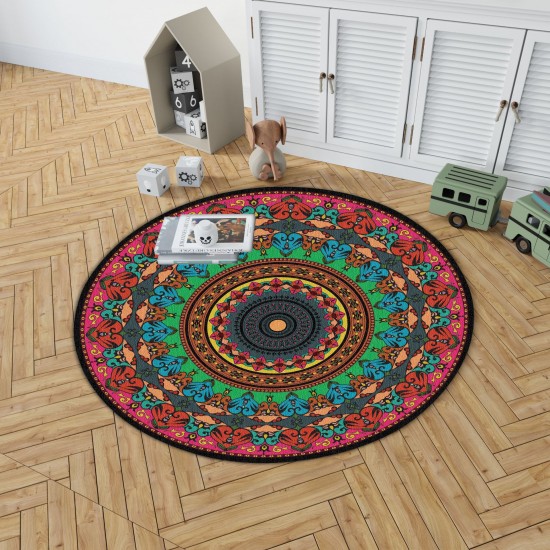 TEMU cross-border round Persian crystal velvet carpet for home decoration, hanging basket chair mat, easy-care bedside rug for the bedroom TEMU cross-border round Persian crystal velvet carpet for home decoration, hanging basket chair mat, easy-care bedside rug for the bedroom