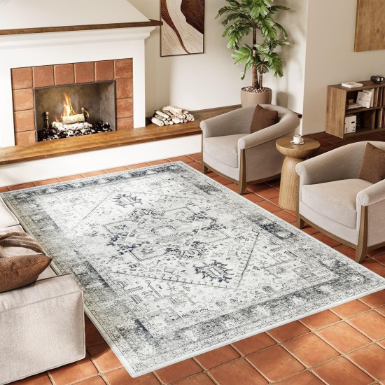 NEXTECHBIZ Cross-border vintage distressed Persian-style carpets, non-slip cooling mats for the bedroom balcony, stain-resistant and wear-resistant decorative mats for the living room.
