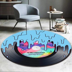 NEXTECHBIZ Cross-border round living room carpet. CD record creative carpet, simple chair mat, bedroom bedside mat
