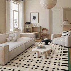 NEXTECHBIZ Wabi-sabi style living room rug, imitation cashmere non-slip carpet, luxurious large-area, full-coverage home bedroom bedside rug