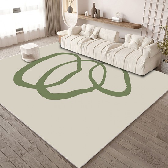 In stock Green forest-style minimalist living room carpet, ins-style sofa and coffee table mat, simple, high-end wall-to-wall carpet for home use.