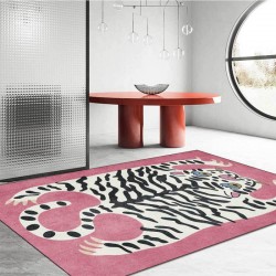 NEXTECHBIZ Temu cross-border imitation tiger-print crystal velvet carpet for living room decoration, non-slip, stain-resistant, and easy-care sofa blankets.