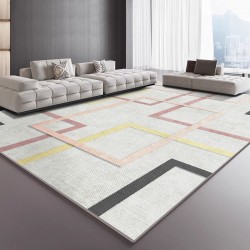 NEXTECHBIZ TEMU cross-border minimalist geometric living room carpet, wall-to-wall, non-slip, skin-friendly, absorbent bedside rug for bedroom sofas.