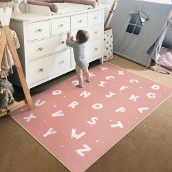 NEXTECHBIZ In stock: cartoon imitation cashmere carpets for bedrooms, literacy bedside rugs, living room coffee table mats, English alphabet rugs.