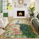 Amazon's American peacock print decorative floor mats, durable and stain-resistant coffee table rugs for the living room, bedroom cooling mats.