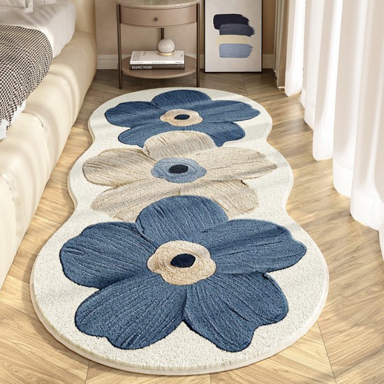 NEXTECHBIZ Cross-border temu popular small fresh floral rug, skin-friendly and comfortable bedside rug, easy-care rug for the living room coffee table