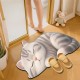 NEXTECHBIZ Cute 3D cat print diatom mud floor mats, non-slip, absorbent, quick-drying, easy-care foot mats for the bathroom and kitchen.
