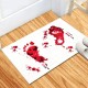 Factory direct cross-border Halloween bloody footprint crystal velvet floor mat, stain-resistant, wear-resistant doormat for bathroom. Slip mats Factory direct cross-border Halloween bloody footprint crystal velvet floor mat, stain-resistant, wear-resistant doormat for bathroom. Slip mats
