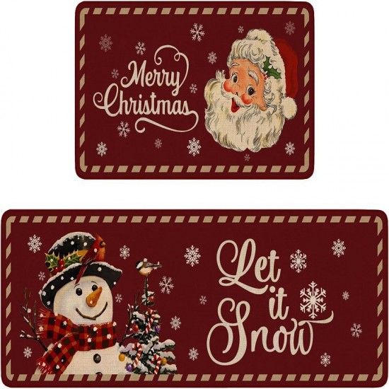 Cross-border TEMU Christmas long kitchen mats, non-slip, stain-resistant, easy-care, two-piece set, in stock. Cross-border TEMU Christmas long kitchen mats, non-slip, stain-resistant, easy-care, two-piece set, in stock.