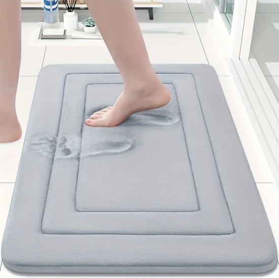 NEXTECHBIZ Temu Amazon spot shipping, cross-border zigzag pattern coral fleece floor mat, factory wholesale, non-slip bathroom mats