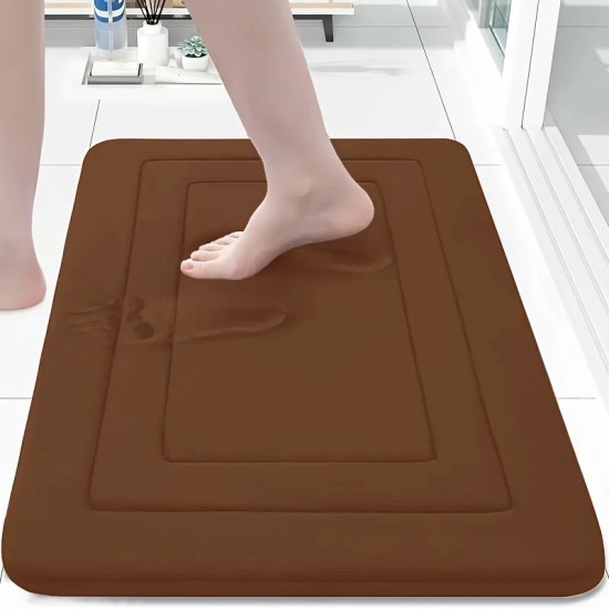 NEXTECHBIZ Temu Amazon spot shipping, cross-border zigzag pattern coral fleece floor mat, factory wholesale, non-slip bathroom mats