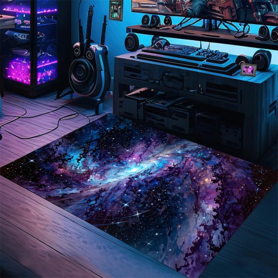 Cross-border Amazon starry sky carpet, stain-resistant and wear-resistant entrance doormat, gaming room, living room, and coffee table easy-care carpet Cross-border Amazon starry sky carpet, stain-resistant and wear-resistant entrance doormat, gaming room, living room, and coffee table easy-care carpet