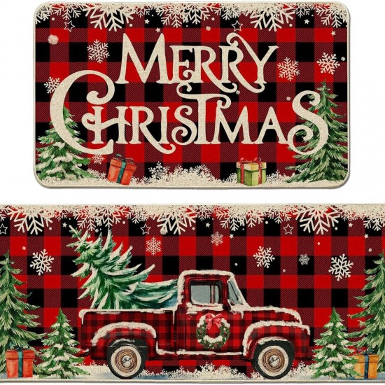 Cross-border TEMU Christmas long kitchen mats, non-slip, stain-resistant, easy-care, two-piece set, in stock. Cross-border TEMU Christmas long kitchen mats, non-slip, stain-resistant, easy-care, two-piece set, in stock.