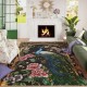 Amazon's American peacock print decorative floor mats, durable and stain-resistant coffee table rugs for the living room, bedroom cooling mats.