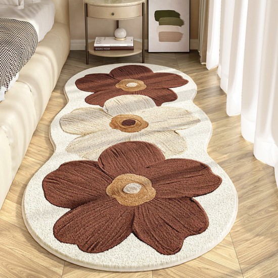 NEXTECHBIZ Cross-border temu popular small fresh floral rug, skin-friendly and comfortable bedside rug, easy-care rug for the living room coffee table