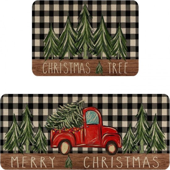 Cross-border TEMU Christmas long kitchen mats, non-slip, stain-resistant, easy-care, two-piece set, in stock. Cross-border TEMU Christmas long kitchen mats, non-slip, stain-resistant, easy-care, two-piece set, in stock.