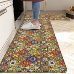 NEXTECHBIZ Amazon cross-border creative abstract pattern floor mats. Non-slip, oil-absorbent, and easy-care kitchen floor mat set